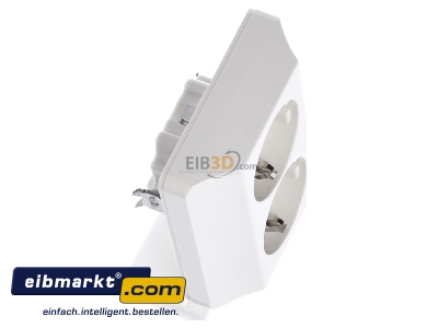 Ansicht oben links Peha D 80.6512 SI W Steckdose SCHUKO 2f,erh.Berhrs., ws 