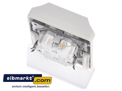 Ansicht oben hinten Peha D 80.6512 SI W Steckdose SCHUKO 2f,erh.Berhrs., ws 