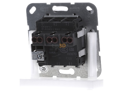 Back view Gira 283226 3-way switch (alternating switch) 
