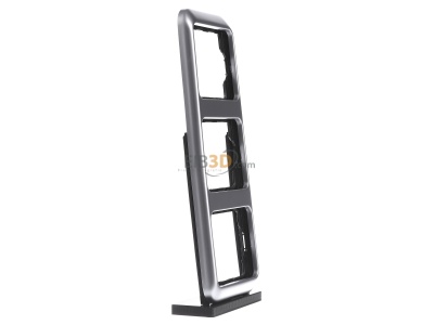 Ansicht links Busch Jaeger 1733-266 Rahmen 3-fach titan, senkr., alpha 