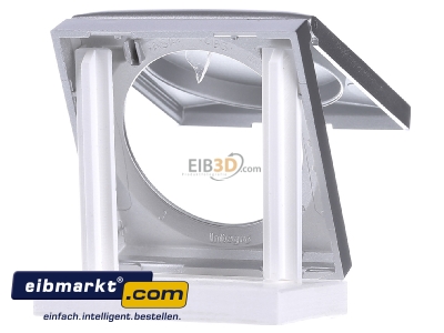 Ansicht hinten Berker 918282578 Rahmen 1fach chrom/matt lack.m. Klappdeckel 