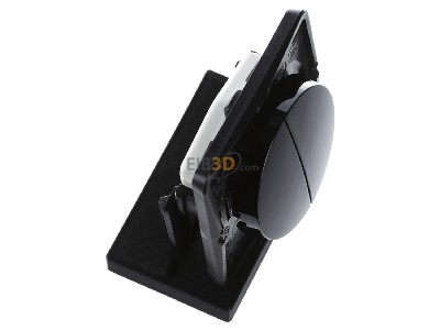 View top left Berker 936752510 Push button 2 make contacts (NO) black 
