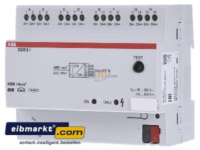 Frontansicht ABB Stotz S&J DG/S 8.1 DALI-Gateway REG 8-fach 