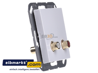 Ansicht links Jung MA A 1021 WW Multimedia-Anschluss aws Cinch/Miniklinke3,5 