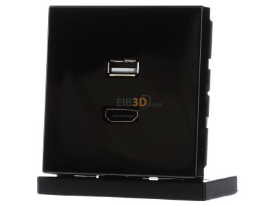 Frontansicht Jung MA LS 1163 SW Multimedia-Anschluss sw HDMI/USB m.Tragring 
