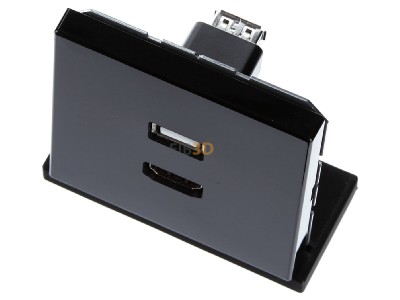 Ansicht oben vorne Jung MA LS 1163 SW Multimedia-Anschluss sw HDMI/USB m.Tragring 