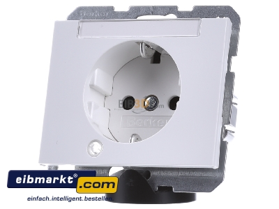 Frontansicht Berker 41107009 SCHUKO-Steckdose pws/gl Kontroll-LED 