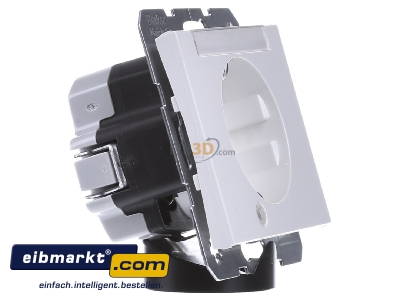 Ansicht links Berker 41107009 SCHUKO-Steckdose pws/gl Kontroll-LED 