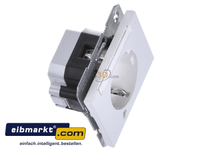 Ansicht oben links Berker 41107009 SCHUKO-Steckdose pws/gl Kontroll-LED 