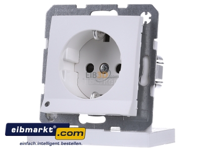 Frontansicht Berker 41091909 SCHUKO-Steckdose pws/matt LED-Orientierungsl. 