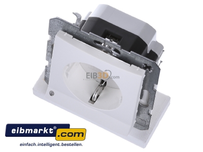 Ansicht oben vorne Berker 41091909 SCHUKO-Steckdose pws/matt LED-Orientierungsl. 