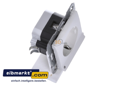 Ansicht oben links Berker 41091909 SCHUKO-Steckdose pws/matt LED-Orientierungsl. 