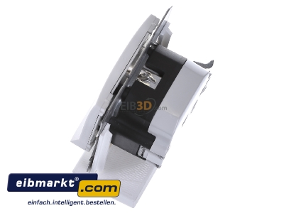 Ansicht oben rechts Berker 41091909 SCHUKO-Steckdose pws/matt LED-Orientierungsl. 
