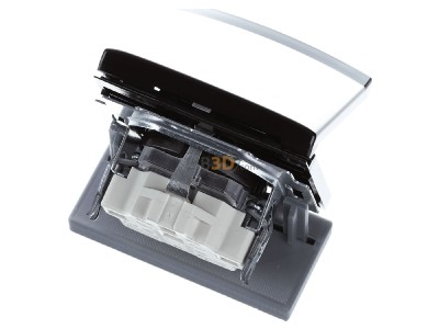 Ansicht oben hinten Busch Jaeger 20 EUGKB-31-101 Schuko-Steckdoseneinsatz IP44 braun 