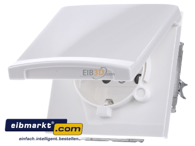 Frontansicht Busch-Jaeger 20 EUGKB-34-101 Schuko-Steckdoseneinsatz IP44 alpinwei 
