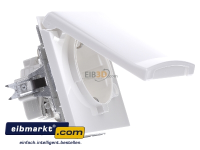 Ansicht links Busch-Jaeger 20 EUGKB-34-101 Schuko-Steckdoseneinsatz IP44 alpinwei 