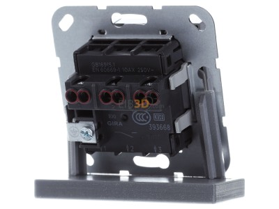 Back view Gira 283026 Off switch 3x1-pole flush mounted 
