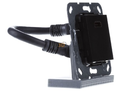 Ansicht links Gira 567010 UP Tragring HDMI sw matt Kabelpeitsche 