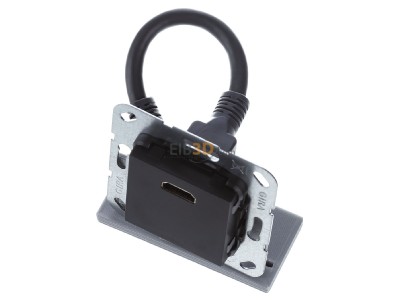 Ansicht oben vorne Gira 567010 UP Tragring HDMI sw matt Kabelpeitsche 