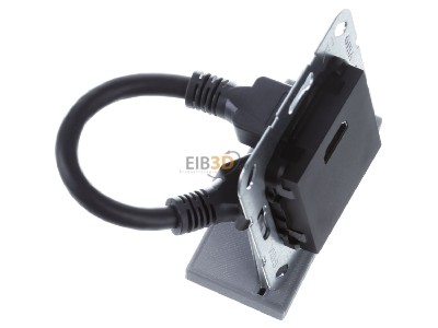 Ansicht oben links Gira 567010 UP Tragring HDMI sw matt Kabelpeitsche 