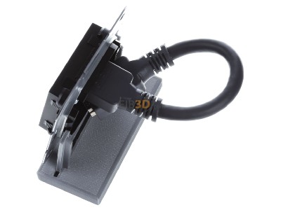 Ansicht oben rechts Gira 567010 UP Tragring HDMI sw matt Kabelpeitsche 