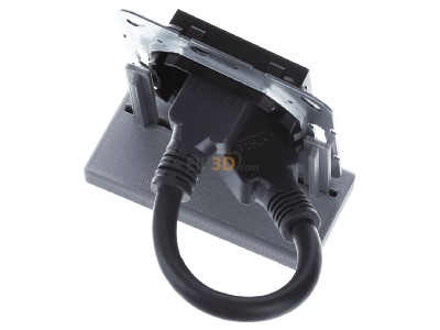 Ansicht oben hinten Gira 567010 UP Tragring HDMI sw matt Kabelpeitsche 