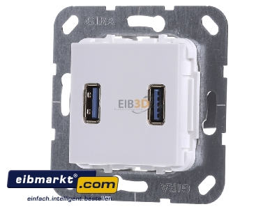 Frontansicht Gira 568403 USB 3.0 A 2fach rws Gender Changer 