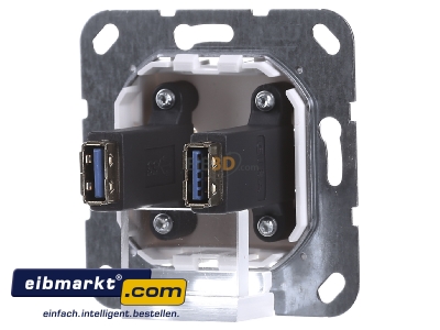 Ansicht hinten Gira 568403 USB 3.0 A 2fach rws Gender Changer 