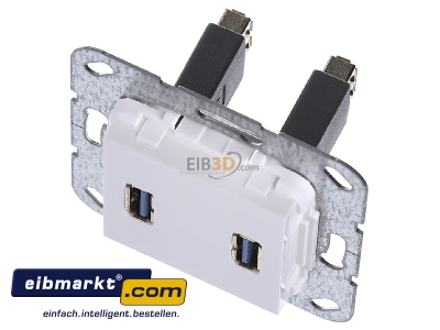 Ansicht oben vorne Gira 568403 USB 3.0 A 2fach rws Gender Changer 