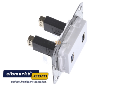 Ansicht oben links Gira 568403 USB 3.0 A 2fach rws Gender Changer 