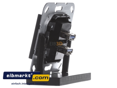 Ansicht rechts Gira 568410 USB 3.0 A 2fach sw matt Gender Changer 