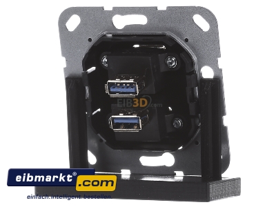 Ansicht hinten Gira 568410 USB 3.0 A 2fach sw matt Gender Changer 