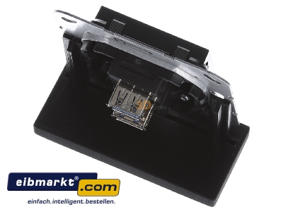 Ansicht oben hinten Gira 568410 USB 3.0 A 2fach sw matt Gender Changer 