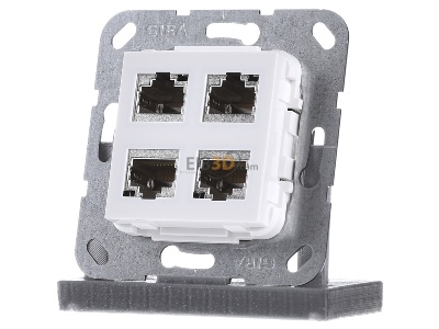 Frontansicht Gira 569803 Modular Jack RJ45 Cat6A rws 4fach 