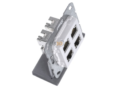 Ansicht oben links Gira 569803 Modular Jack RJ45 Cat6A rws 4fach 