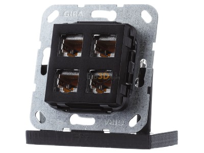 Frontansicht Gira 569910 Modular Jack RJ45 Cat6A swma 4fach LSA Plus 