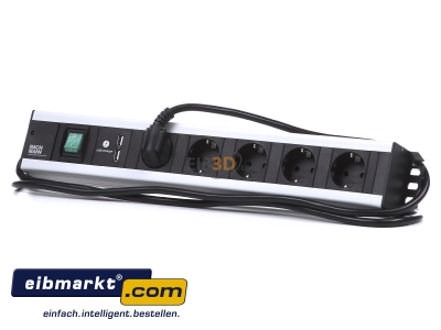 Frontansicht Bachmann 300.030 Handwerkerleiste 5f. mit USB-Charger 