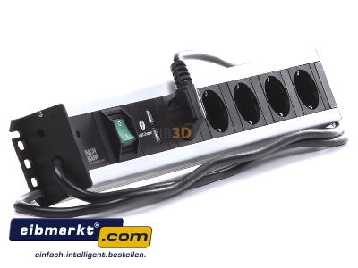 Ansicht links Bachmann 300.030 Handwerkerleiste 5f. mit USB-Charger 