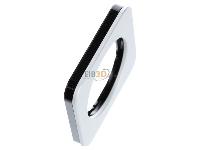 Ansicht oben links Berker 10112184 Rahmen Alu/sw 1fach, rund 