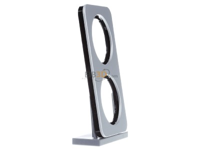 Ansicht links Berker 10122184 Rahmen Alu/sw 2fach 