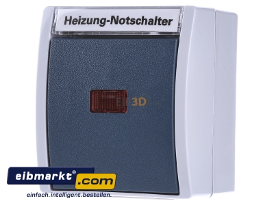 Frontansicht Busch-Jaeger 2601/2 SKWNH-53 Heiz.Notschalter AP, m.Namensschild 