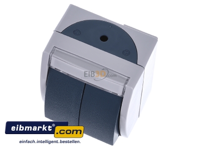 Ansicht oben vorne Busch-Jaeger 2621 WN-53-205-101 Doppeltaster 2 Schliesser AP 