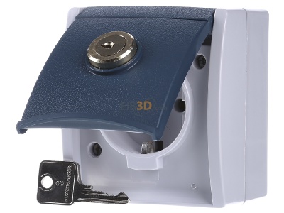 Frontansicht Busch Jaeger 20 EWSL-101-53 Schuko-Steckdose Einheitsschloss 