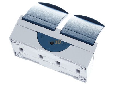 Ansicht oben hinten Busch Jaeger 20/2 EW-53 Schuko-Steckdose 2fach, waagerecht, grau/blaugrn, 
