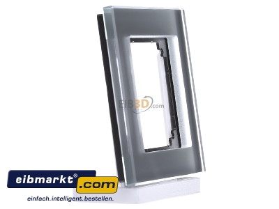 Ansicht links Merten 489160 Rahmen Glas 1f.diam/si 
