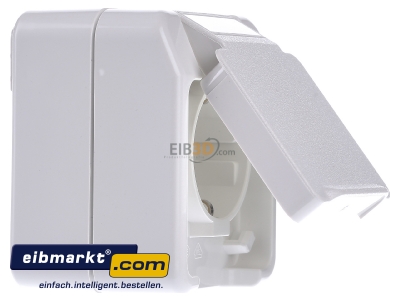 Ansicht links Merten MEG2300-8019 SCHUKO-Steckdose polarwei 