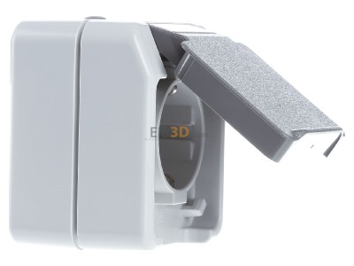 Ansicht links Merten MEG2400-8029 SCHUKO-Steckdose lichtgrau 