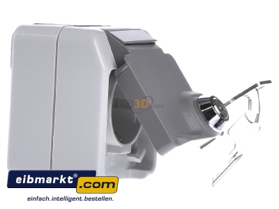 Ansicht links Merten MEG2423-8029 SCHUKO-Steckdose lichtgrau 