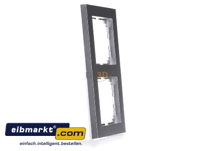 Ansicht links Merten MEG4020-3660 Rahmen 2fach aluminium 