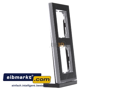 Ansicht links Merten MEG4020-3669 Decor-Rahmen 2-fach Schiefer/aluminium 
